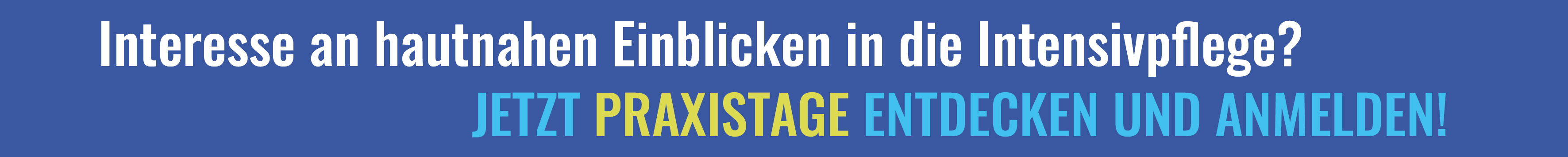 Banner Praxistage Intensivpflege - Kampagne NDS AIN